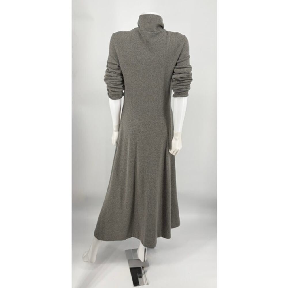 Ralph Lauren Women 100% Cashmere Gray Cowlneck Long Sleeve Midi Sweater Dress L - Picture 5 of 13